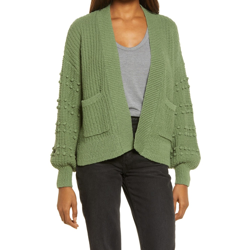 Madewell Bobble Knit Cardigan, Small Sage Green | Boho, Cottage, Chunky knit